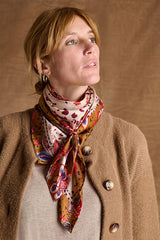 ELENIE FLORAL HARMONY SQUARE SCARF