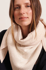 EMPEREUR WHITE TRIANGLE JACQUARD SCARF