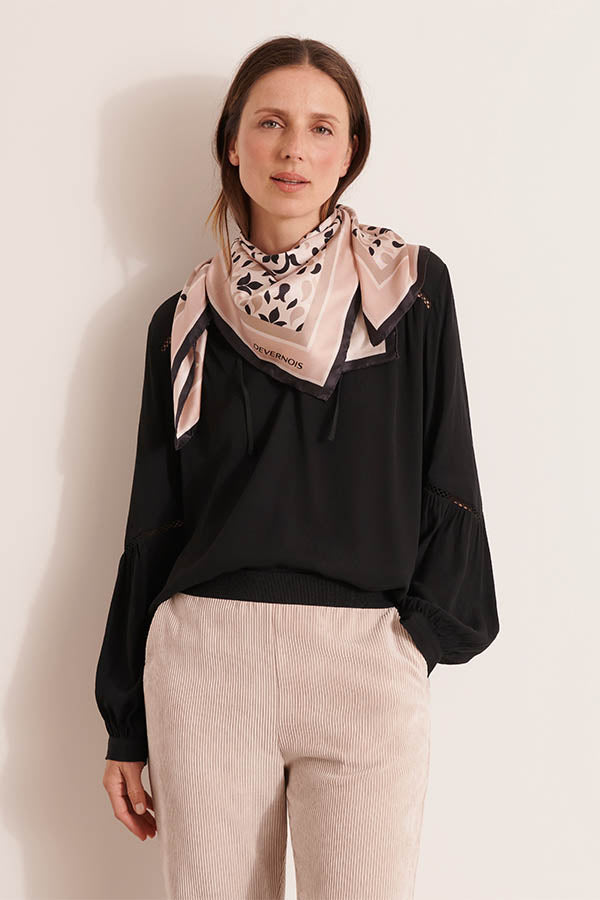 EMULSION FLORAL PRINT SQUARE SILK SCARF