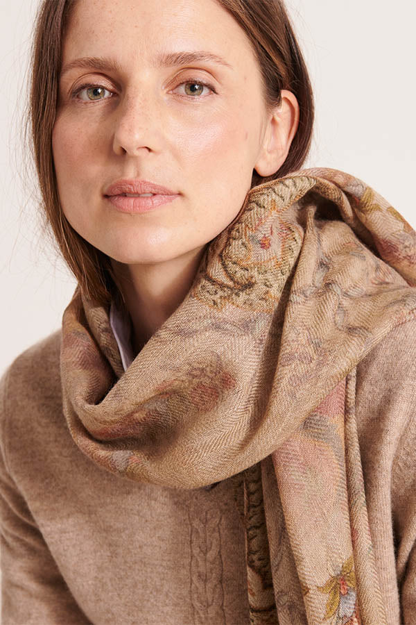 ESTHER VINTAGE FLORAL PAISLEY DRAPED SCARF