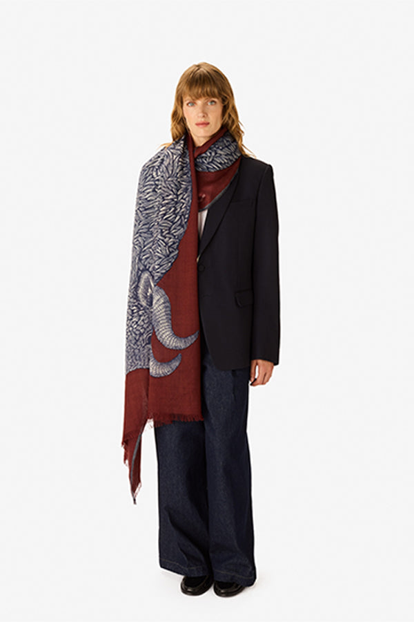 WALTER BURGUNDY 100 SCARF