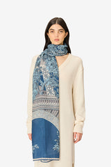 1889 BLUE WOOL SCARF