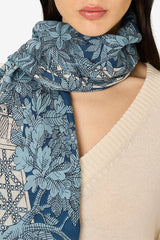 1889 BLUE WOOL SCARF