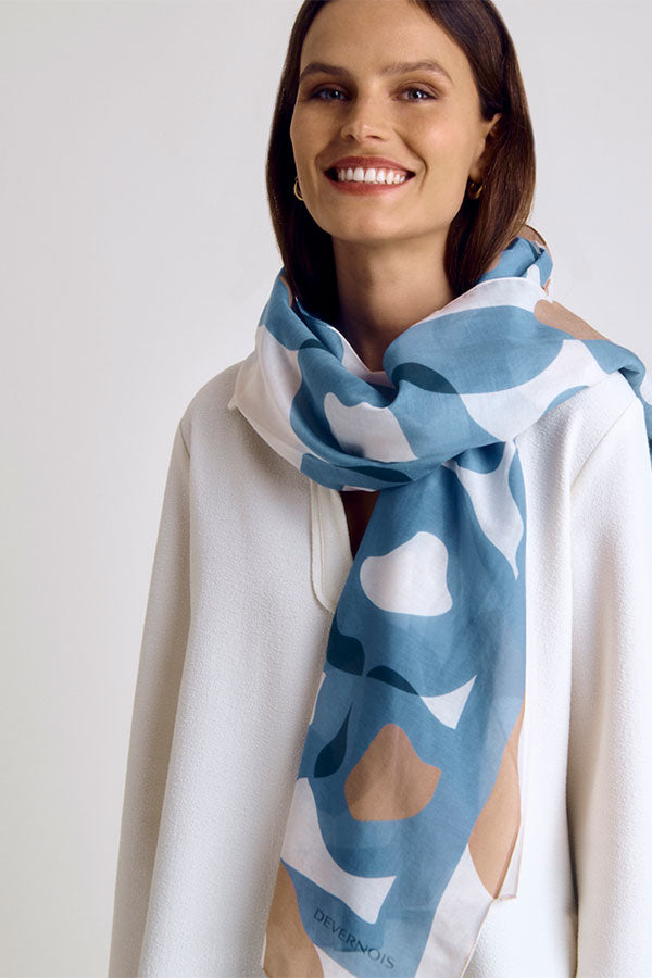 ETACHES PRINTED COTTON SILK SCARF