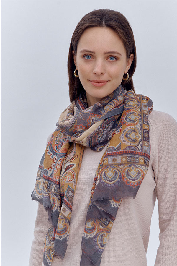 EURASIE PAISLEY PRINT SCARF