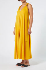 FANTINO YELLOW INTERLOCK JERSEY LONG DRESS