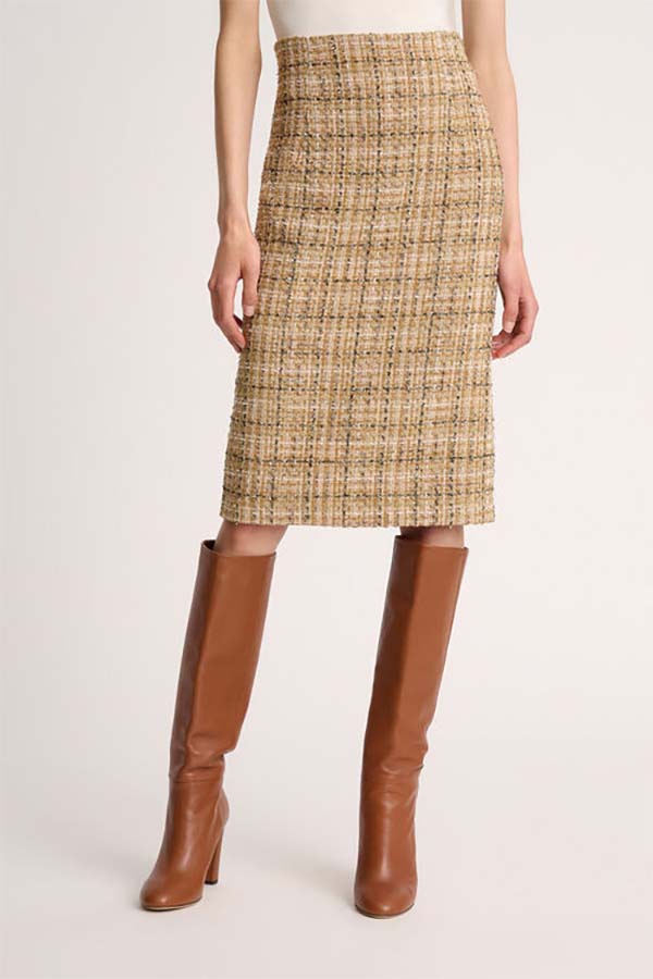 FARA BEIGE WOVEN COTTON SKIRT