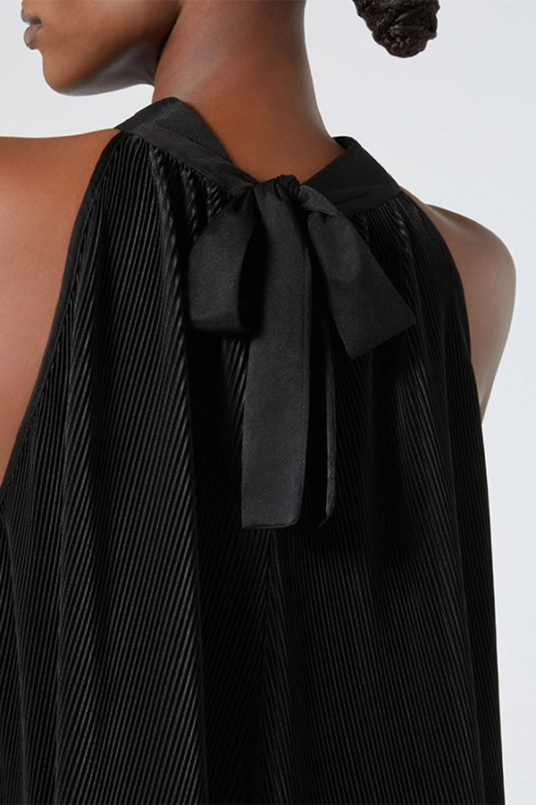 FIAMMA LONG PLEATED JERSEY DRESS
