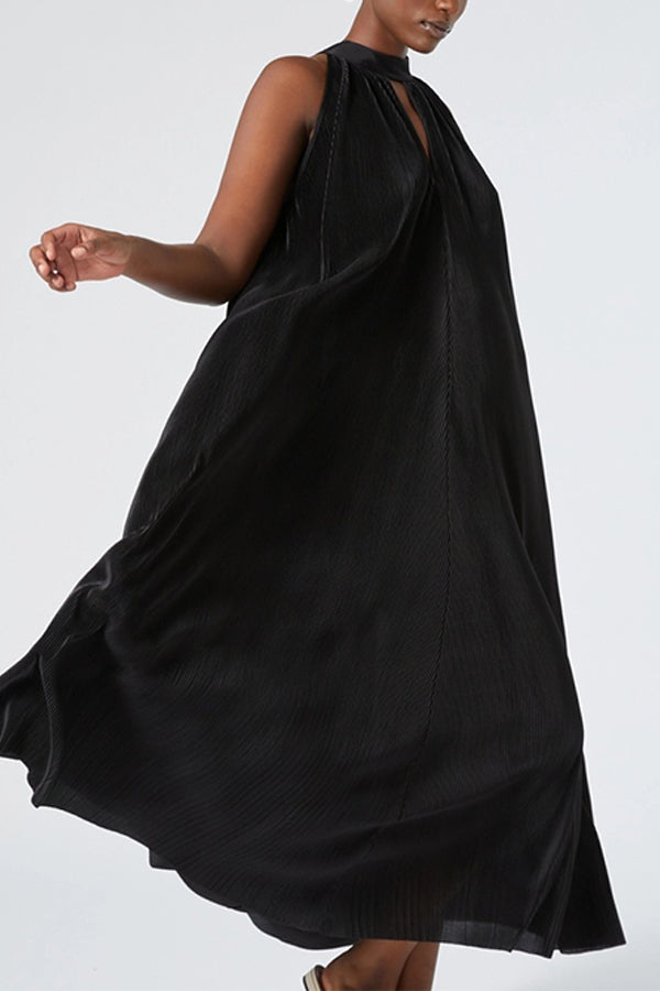 FIAMMA LONG PLEATED JERSEY DRESS