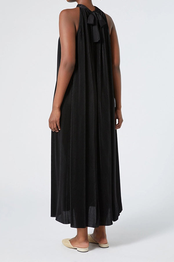 FIAMMA LONG PLEATED JERSEY DRESS