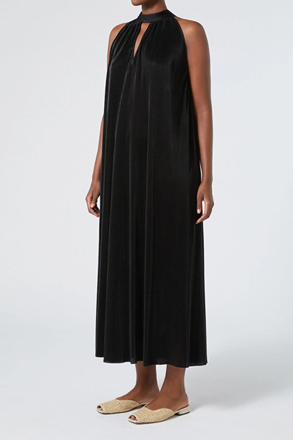FIAMMA LONG PLEATED JERSEY DRESS