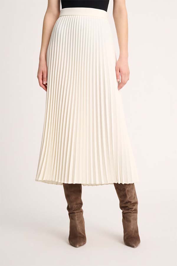 FILETTO WHITE PLEATED SKIRT