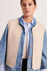 GARANCE1927 BEIGE BOILED WOOL SLEEVELESS VEST