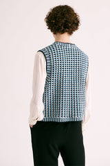 GAVROCHE SLEEVELESS KNITTED JACKET