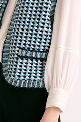 GAVROCHE SLEEVELESS KNITTED JACKET