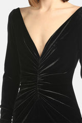 GELOSO BLACK ELEGANT MAXI DRESS