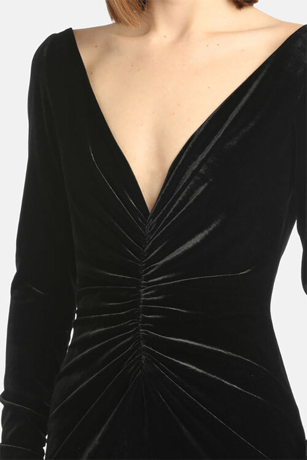 GELOSO BLACK ELEGANT MAXI DRESS