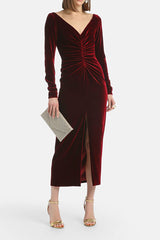 GELOSO RED ELEGANT MAXI DRESS