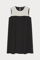 GIGI BLACK CREPE ENVERS SATIN DRESS