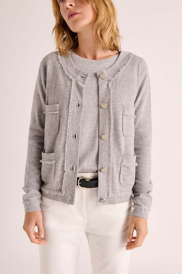 GINELLE WOOL CASHMERE CARDIGAN