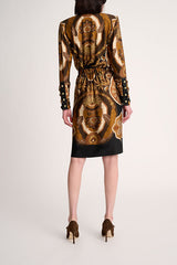 GIRELLO BROWN PRINT DRESS