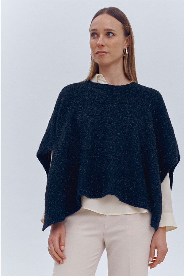 GIVRE IRIDESCENT ROUND NECK PONCHO