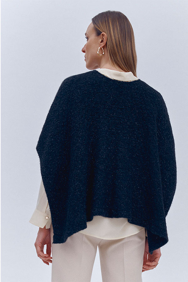 GIVRE IRIDESCENT ROUND NECK PONCHO