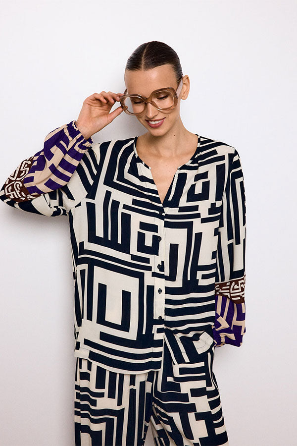 ORPHEE GEOMETRIC PRINT SHIRT