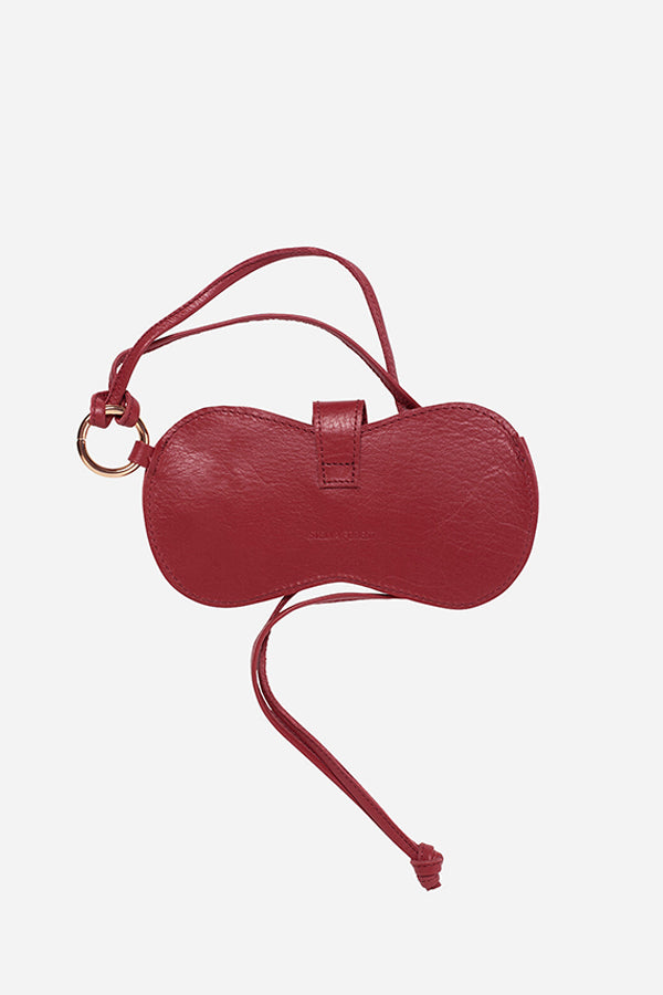 SUZAN BURGUNDY LEATHER GLASS HOLDER