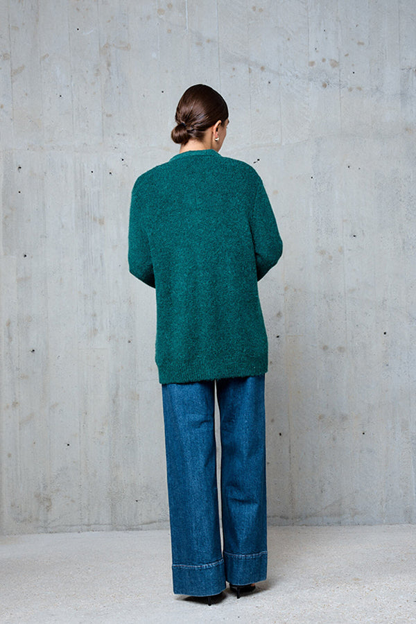 LLIONA GREEN LONG OVERSIZED CARDIGAN