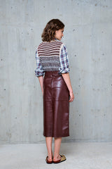 ESMEE BURGUNDY LEATHER SKIRT