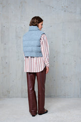 PAOLA GREY SLEEVELESS DOWN JACKET