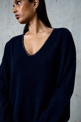 YSEULT NIGHT DOUBLE EDGE WOOL SWEATER