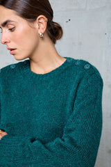 LLIONA GREEN SHORT WOOL SWEATER