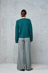 LLIONA GREEN SHORT WOOL SWEATER