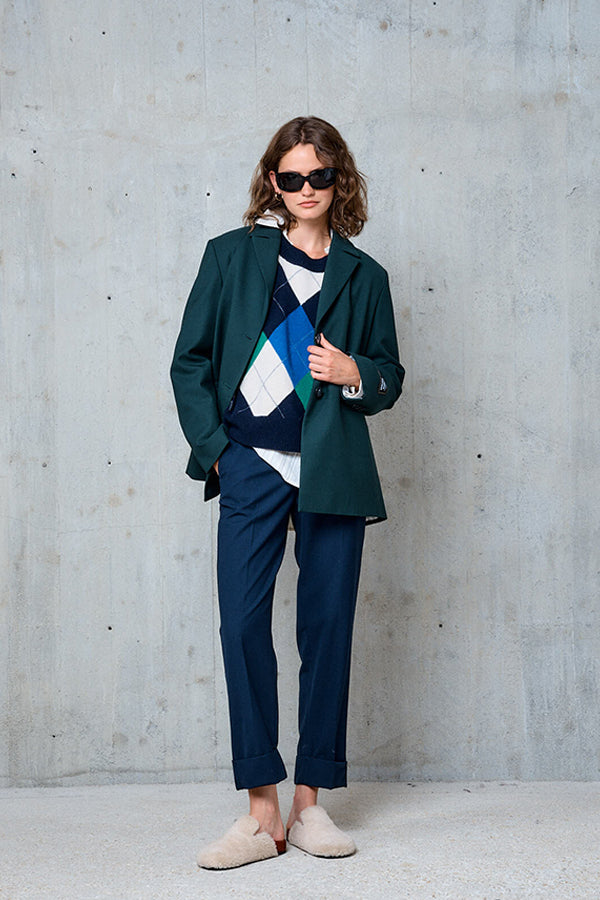 CLOTHILDE GREEN OVERSIZED WOOL JACKET