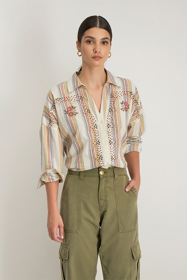 SOLARA EMBROIDERED OVERSIZED SHIRT