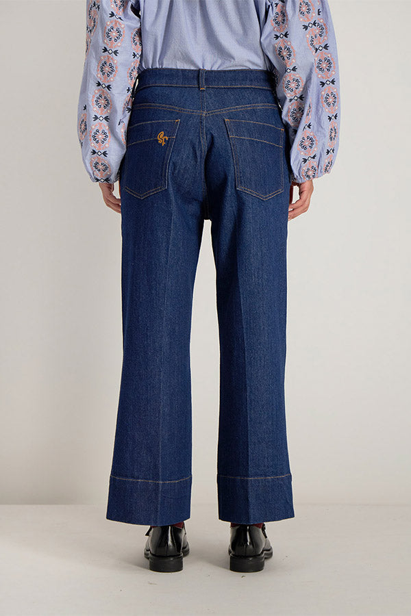 THYRA STITCHED PLEAT 7/8 JEANS