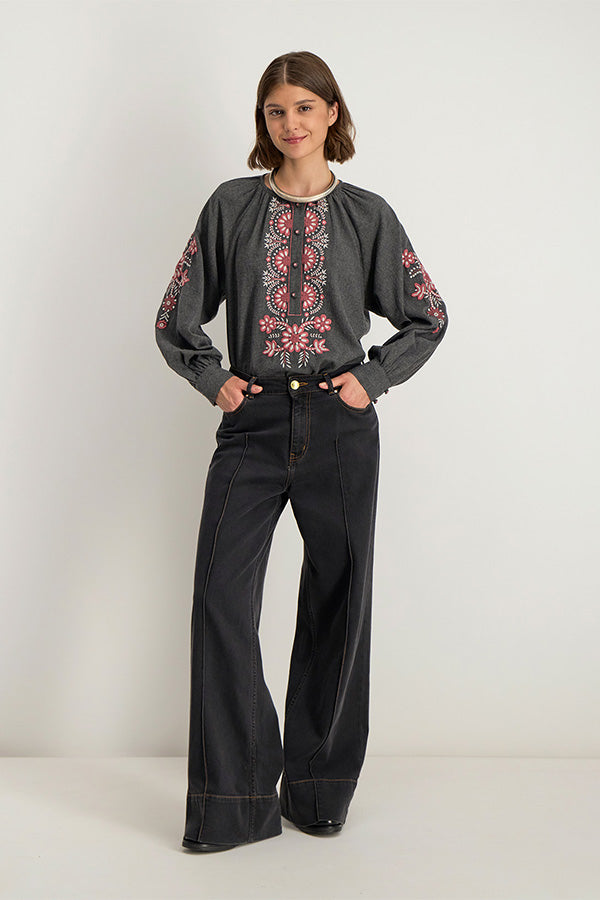 GINEVRA HIGH WAIST FLARE JEANS