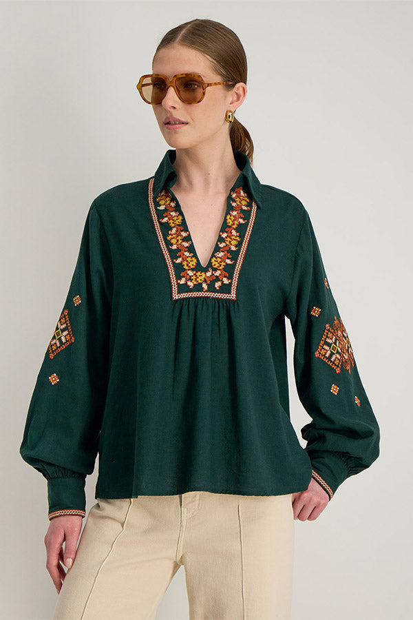 DALEMA LONG SLEEVE EMBROIDERED TUNIC