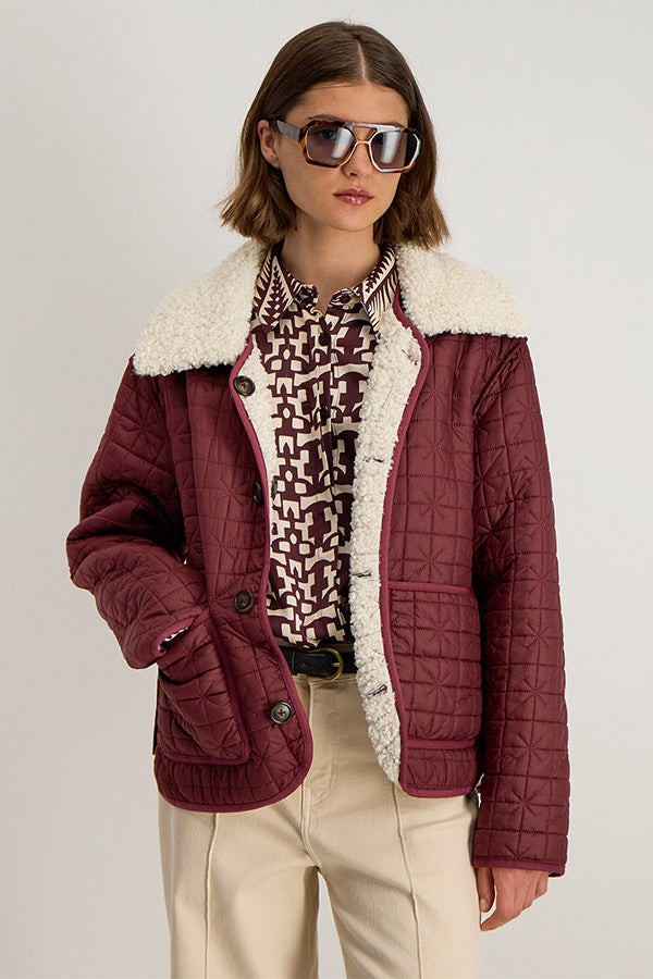 MARIJA BURGUNDY SHORT REVERSIBLE JACKET