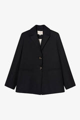 RAINA BLACK HOLLOW PLEAT JACKET