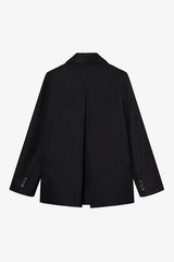 RAINA BLACK HOLLOW PLEAT JACKET