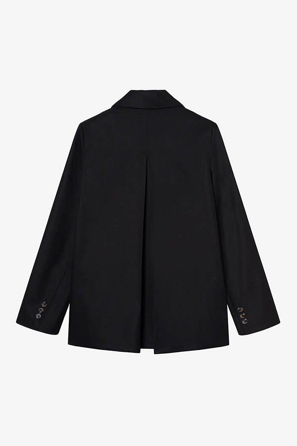 RAINA BLACK HOLLOW PLEAT JACKET