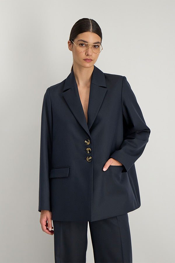 RAINA NIGHT BLUE BUTTON BACK JACKET