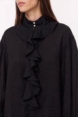 ESTRELLA BLACK RUFFLED SHIRT