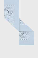 DAYANA BLUESKY PRINTED COTTON SQUARE SCARF