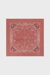 DAYANA ROSEWOOD PRINTED COTTON SQUARE SCARF
