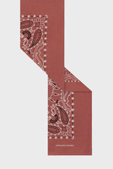 DAYANA ROSEWOOD PRINTED COTTON SQUARE SCARF