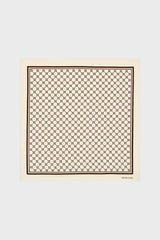 DANAE BEIGE MONOGRAMMED SILK SQUARE SCARF
